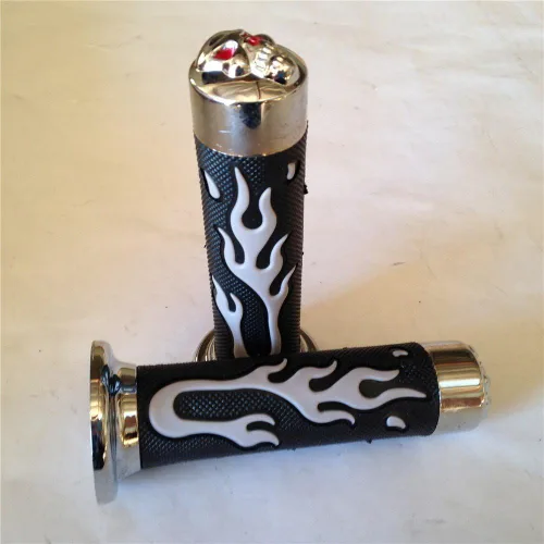 Miniatura 4 de XKMT-Flame Gel Style Thinner Wall Grips Skull Grey ATV Quad Compatible con KAWASAKI POLARIS SEADOO BOMBARDIER Jet SKI FOREMAN RECON RINCON Brute
