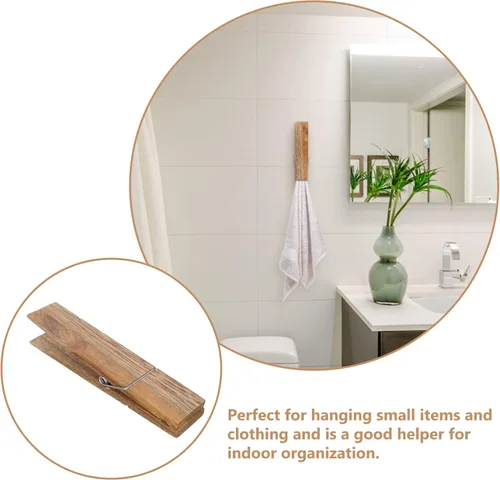 Miniatura 8 de Cabilock 2 ganchos de playa para toallas artesanales para colgar en la pared, colgador de pared con forma de pinza para la ropa, alfileres grandes