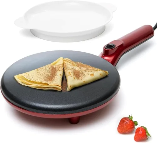 Miniatura 14 de Moss & Stone Máquina Eléctrica para Crepas – Sartén Portátil para Crepas de 8" Antiadherente con Plato de Inmersión, Apagado Automático, Interruptor
