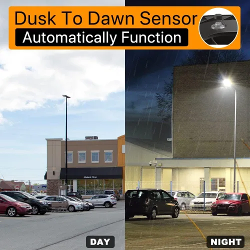 Miniatura 5 de 150W Luces de estacionamiento 3 paquetes 22500lm 5000K Luz LED caja de zapatos Ajuste deslizante Luz de poste del atardecer al amanecer al aire