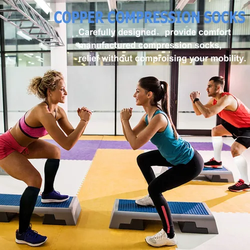 Miniatura 6 de Calcetines de compresión graduada, de cobre, para mejorar la circulación en hombres y mujeres, 8 pares de 15-20 mmHg, para correr, atletismo
