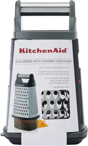 Miniatura 4 de KitchenAid Rallador de caja gourmet, color gris oscuro, 10 pulgadas Gris-Carbón