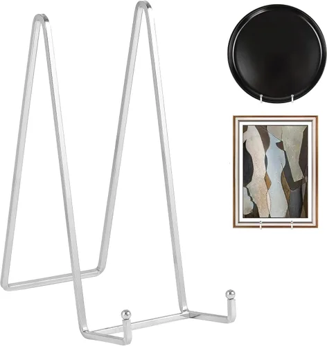 Miniatura 12 de DIDUDIDU Soportes para platos pequeños – Soportes de caballete de hierro de 3 pulgadas para platos decorativos, marcos de fotos, fotos, arte