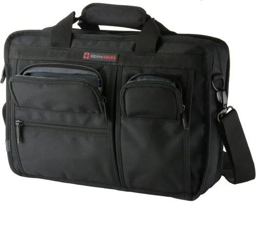 Miniatura 7 de Alpine Swiss Conrad Messenger Bag Maletín para portátil de 15,6 pulgadas con funda para tableta
