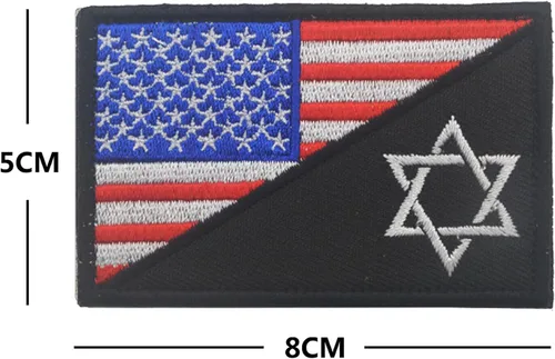 Miniatura 2 de Parches bordados de la bandera de Estados Unidos e Israel – Israel Jewish Star of David Flags Tactical Militar Moral Emblema Brazalete Insignias