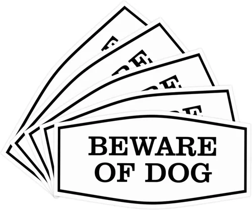 Miniatura 23 de All Quality Fancy Beware of Dog Letrero Material duradero Señales de seguridad para el hogar Fácil de instalar (negro/oro), mediano, 1 paquete