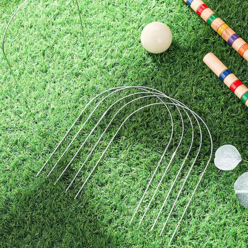 Miniatura 4 de Deekin Juego de 9 wickets de croquet de repuesto para croquet de metal con revestimiento galvanizado y plástico para patio trasero familiar juego al