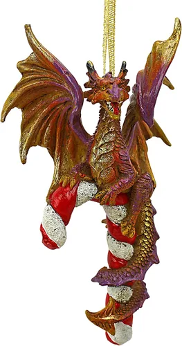 Miniatura 8 de Design Toscano - Juego de adornos de 3 dragones de Amesbury montados en piedras preciosas, color plateado, Navidad