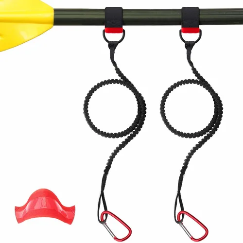 Correa de seguridad para varilla de seguridad con agarre innovador de gel para remo o caña para kayak, canoa Nueva versión (paquete de 4)