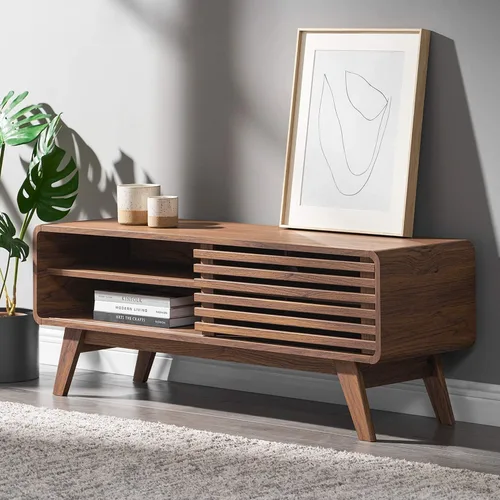 Miniatura 12 de mopio Ensley Soporte de TV, moderno de mediados de siglo para TV de 55/60/65 pulgadas, soporte de TV estilo campestre, centro de entretenimiento