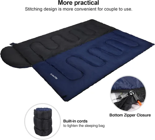 Miniatura 4 de REDCAMP Saco de dormir de franela para adultos, cómodos sacos de dormir de algodón para campamento, mochileros, senderismo, con capucha desmontable