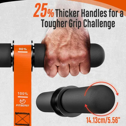 Miniatura 2 de FitBeast Fortalecedor de antebrazo y ejercitador de antebrazo, rodillo de muñeca con mango más grueso, entrenador de fuerza de antebrazo con correa