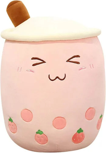 VHYHCY - Lindo cojín de peluche Boba, peluche en forma de taza de té con burbujas, almohada de peluche en forma de taza de té con leche, almohada de