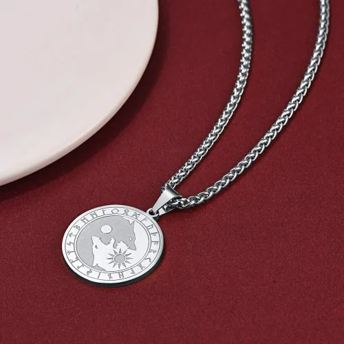 Miniatura 9 de FaithHeart Collar con colgante de lobo vikingo nórdico para hombres y mujeres, acero inoxidable, chapado en oro de 18 quilates, joyería con embalaje