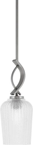 Miniatura 78 de Toltec Lighting Cavella Stem Colgado Mini colgante, acabado grafito, vidrio de muselina blanca de 4 pulgadas