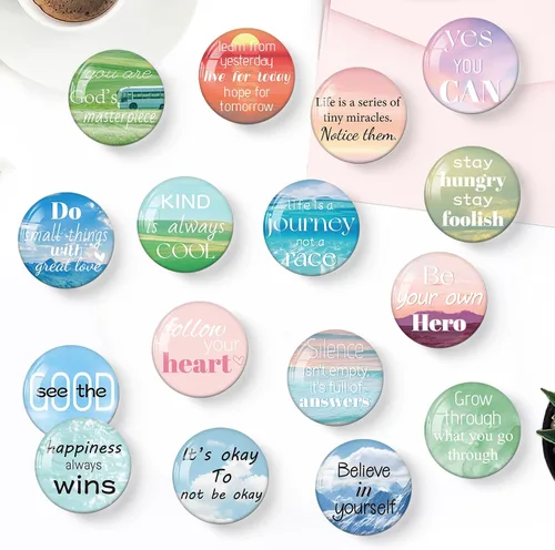 Miniatura 5 de MORCART 16 piezas de imanes inspiradores para nevera, imanes decorativos con citas motivacionales para casillero, pizarra blanca, gabinete, oficina