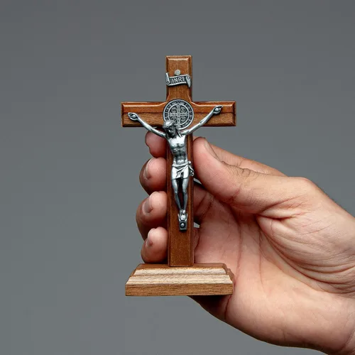 Miniatura 5 de Intercession Crucifijo de cruz de madera para pared y mesa (5 pulgadas - ónix)