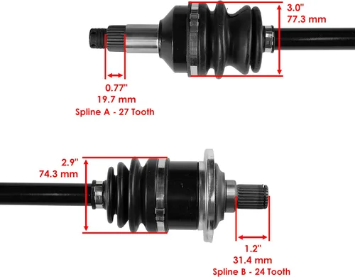 Miniatura 3 de Caltric Eje de junta CV delantero derecho compatible con Arctic Cat 700 4X4 Diesel / 700 Super Duty Diesel