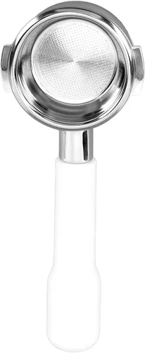 GLOGLOW Portafiltro de café sin fondo, filtro de una sola capa duradero sin fondo, mango de filtro de café para oficina (tipo C2 plástico blanco)