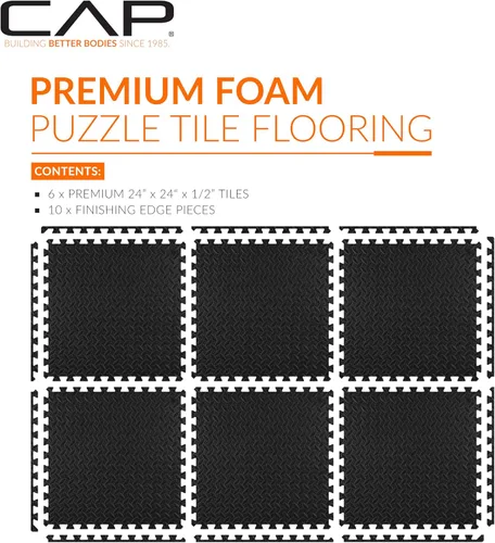 Miniatura 2 de CAP Puzzle Exercise Mats 1/2” Thick EVA Interlocking Foam Tiles for Home Gym Flooring Multiple Options