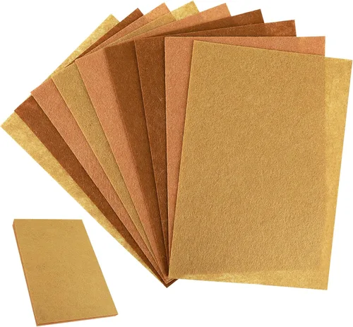 Miniatura 10 de Hojas de fieltro para manualidades, 9 piezas de 11.8 x 7.9 pulgadas, hojas de fieltro de lana rígida de tela suave, alfombra de retazos, piezas