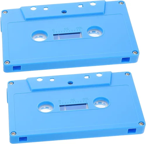 YARNOW Caja de almacenamiento de cinta de cassette retro para decoración de casetes DIY cinta de audio decoración música Azul (Sky-Blue)