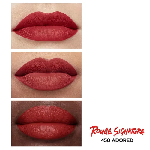 Miniatura 3 de L'Oréal Paris Makeup Rouge Signature - Tinta de labios mate, Adored Adorado
