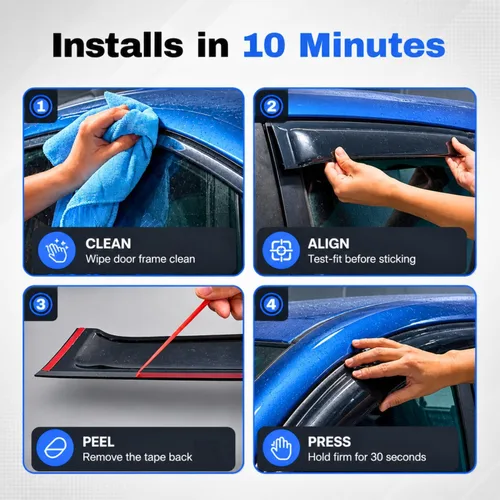 Miniatura 7 de Visor para ventana IG para Hyundai Venue 2020-2023, protector contra la lluvia, adhesivo extra duradero, deflector de viento para lado