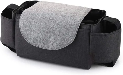 Organizador de cochecito de bebé con portavasos, carrito de almacenamiento para cochecito para accesorios de bebé, ajuste universal para todos los