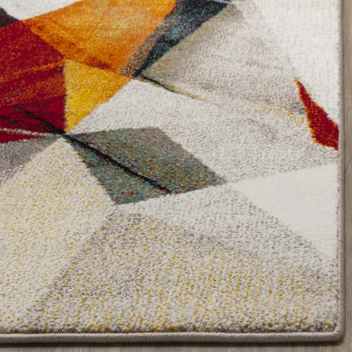 Miniatura 2 de SAFAVIEH Porcello Collection - Alfombra decorativa de 2 pies 3 pulgadas x 4 pies, gris claro y naranja, diseño abstracto moderno, no desprende