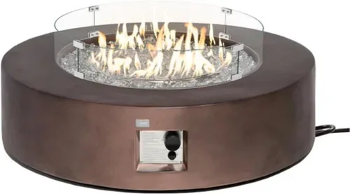 Miniatura 10 de COSIEST Mesa cuadrada para fogata de propano para exteriores, base de maceta de piedra sintética gris de 35 pulgadas, quemador de acero inoxidable