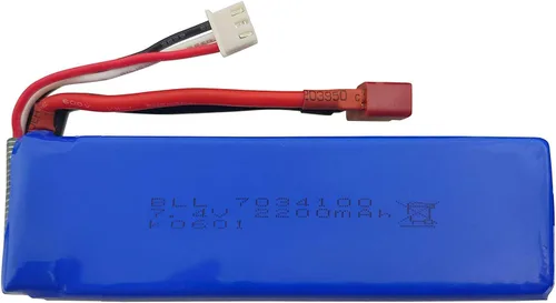 Miniatura 2 de Batería de litio de 2 piezas de 7.4 V 2200 mAh con cargador 2 en 1 para WLtoys K949 10428 10428-A L202 RC control remoto de alta velocidad