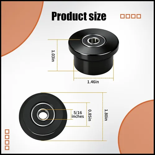Miniatura 4 de Qty.4 Ruedas mecanizadas/rodillos compatibles con reemplazo total de gimnasio, se adapta a los modelos 1000, 1100, 1400, 1500, 1600, 1700, 1800