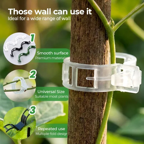 Miniatura 4 de Clips para plantas de jardín, clip de plástico seguro para plantas trepadoras, clips de tomate portátiles para plantas trepadoras, clip de soporte