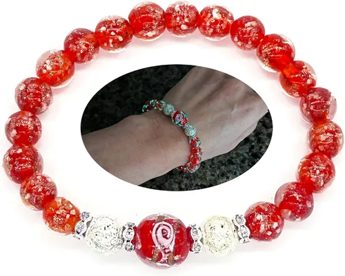 ARTSY Crafts Pulsera de Cuentas de Luciérnaga que Brillan en la Oscuridad para Mujeres, Cuentas de Vidrio Luminosas Cristal Curativo Pulseras de