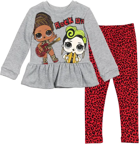 LOL Surprise Fierce Bhaddie Flipside Unity - Conjunto de sudadera y leggings de forro polar cruzado para niñas pequeños a niños grandes Rosado