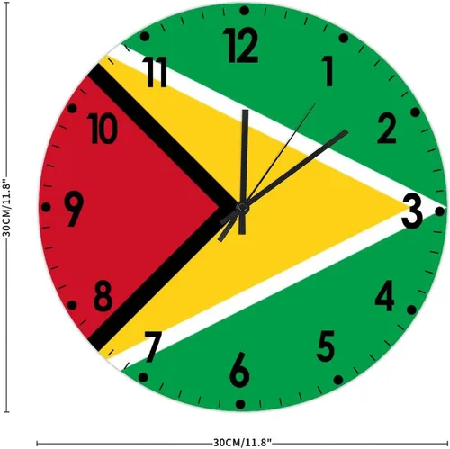 Miniatura 780 de Cheyan Reloj de pared con bandera de Canadá de 12 pulgadas, silencioso, sin tictac, de PVC, funciona con pilas, reloj redondo decorativo, regalo