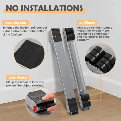 Miniatura 2 de KELIXU Rodillos para electrodomésticos, soporte resistente para lavadora con ruedas, rodillos móviles para refrigeradores, secadores y lavavajillas