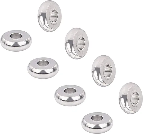 Miniatura 9 de PH PandaHall - 100 cuentas espaciadoras de acero inoxidable con agujero de 0.069 pulgadas, planas, redondas, sueltas, cuentas espaciadoras de metal