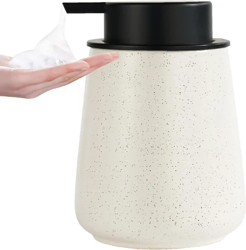 Miniatura 10 de Dispensador de jabón de manos de espuma de 12 onzas, dispensador de jabón espumoso negro para baño con bomba fácil de presionar, dispensador