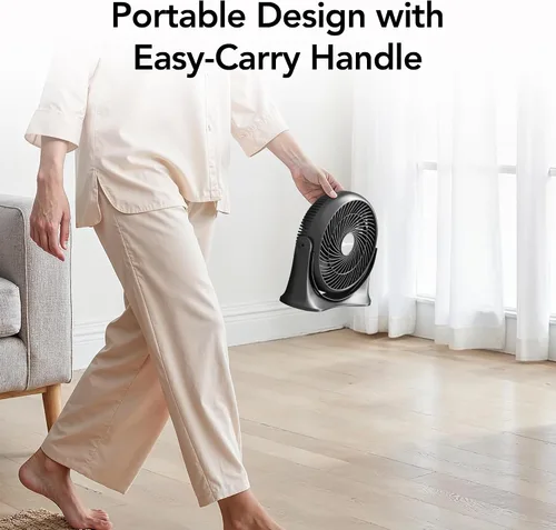 Miniatura 8 de Comfort Zone Ventilador circulador de aire de mesa de alta velocidad de 11 pulgadas, ventilador personal silencioso con 3 velocidades e inclinación