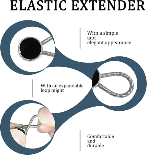 Miniatura 4 de Deshionew 12 extensores de cuello para camisa, extensores de botón, cómodos extensores de cuello elásticos para camisas de vestir de hombre, puños