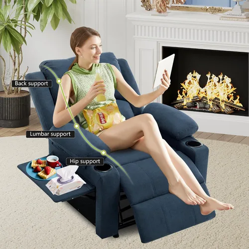 Miniatura 4 de Silla reclinable eléctrica, sofá reclinable para adultos, asiento tapizado de punto de calefacción, asiento de teatro, sofá individual con bolsillos