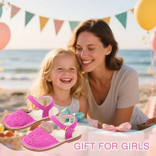 Miniatura 33 de THEE BRON Sandalias cómodas para niñas, zapatos para niños, sandalias rellenas