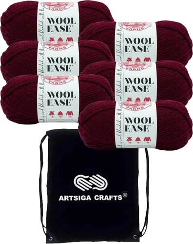 Miniatura 23 de Lion Brand Wool Ease Canyon Sunset 620-003 (3-Skeins - Mismo Lote de Tinta) Estambre Medio #4 Acrílico, Hilo de Lana para Crochet y Tejido con Bolsa