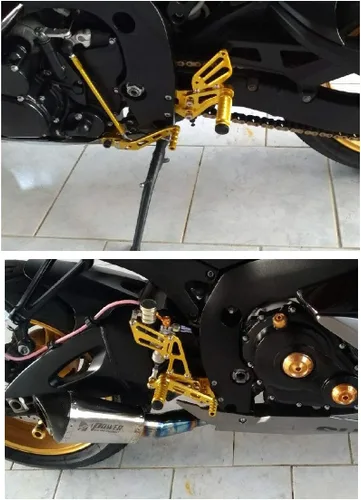 Miniatura 8 de FXCNC Juego de clavijas traseras CNC Billet para motocicleta, reposapiés totalmente ajustables, compatible con GSX-R GSXR 600 750 GSXR600 GSXR750
