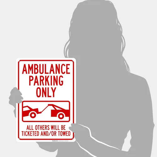 Miniatura 4 de Letrero de ambulancia "Parking Only All Others Will Be Ticketed y/Or Towed", 10 x 14 pulgadas, aluminio 040 libre de óxido, resistente a