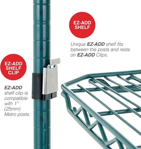 Miniatura 4 de METRO EZA-1836NK3 Super Erecta EZ-ADD Estante de alambre, verde metroseal, 18" x 36