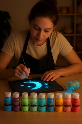 Miniatura 5 de Polvo que brilla en la oscuridad, 12 colores, tinte de resina epoxi, pigmento luminoso en polvo, seguro de larga duración para bellas artes, arte