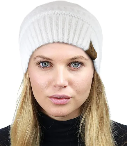 Miniatura 73 de C.C Trendy Warm Chunky Soft Stretch Cable Knit Beanie